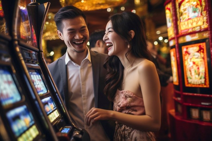 Pengguna mengecek status layanan di ponsel